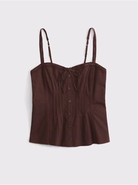 NEW Abercrombie Tie-Front Lace-Trim Cami